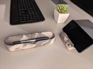 Pen tray and phone stand